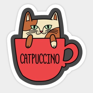 Catpuccino in Orange Tabby Sticker